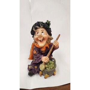 Halloween Sculpted Witch and Brewing Cauldron Frog Joelson‎ Industries 7" 2002